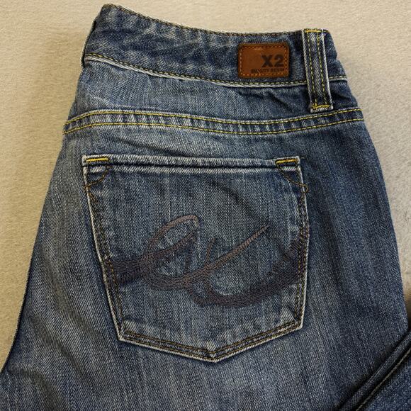 X2 Jeans Womens 6 Lowrise Bootcut Blue Quality Denim Slim W10 Short Y2K Pants - Picture 2 of 10